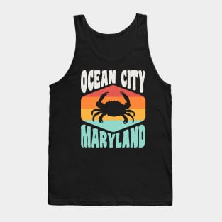 Ocean City Maryland Beach Vacation Crab Retro Tank Top